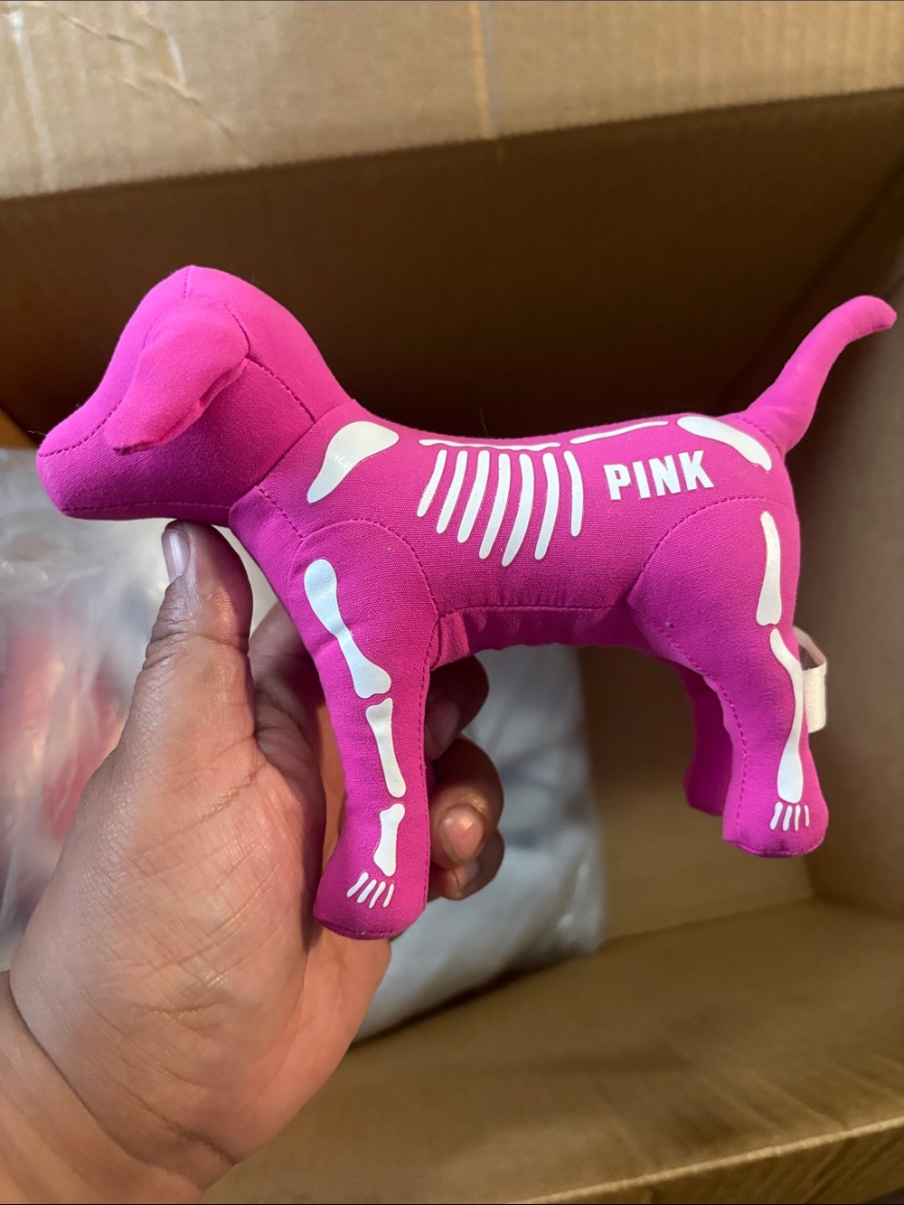 PINK Victoria's Secret Hot Pink Dog Plush